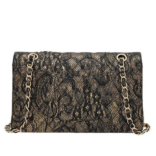 Chanel Bicolor Lace Metallic Flap Medium Bag