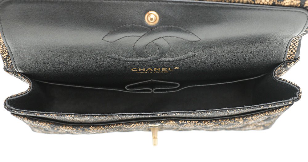 Chanel Bicolor Lace Metallic Flap Medium Bag