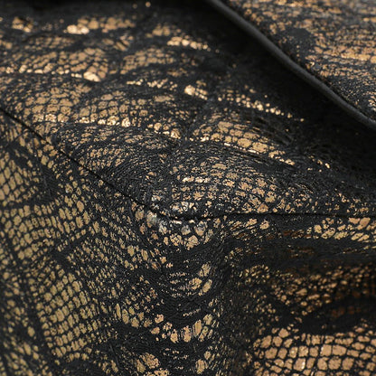 Chanel Bicolor Lace Metallic Flap Medium Bag