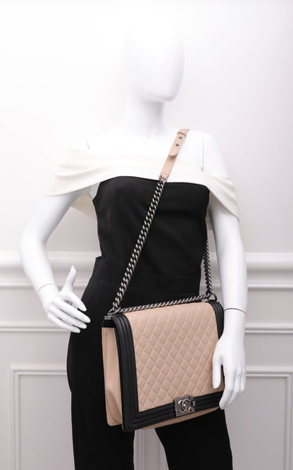 Chanel Bicolor Le Boy Large Flap Bag