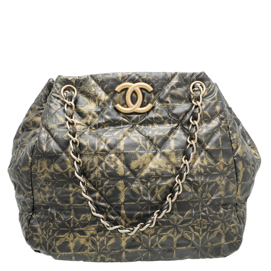 Chanel Bicolor Nylon Printed Accordion Tote Bag