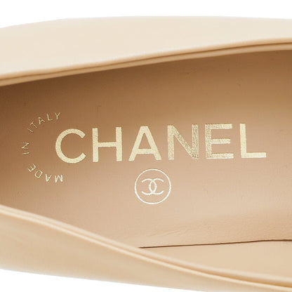 Chanel Bicolor Pearl Heel Pointed Pumps 38