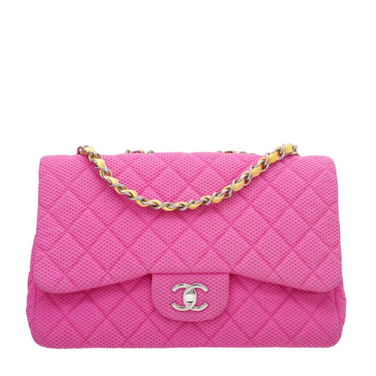 Chanel Bicolor Perforated Jersey Jumbo Flap Bag