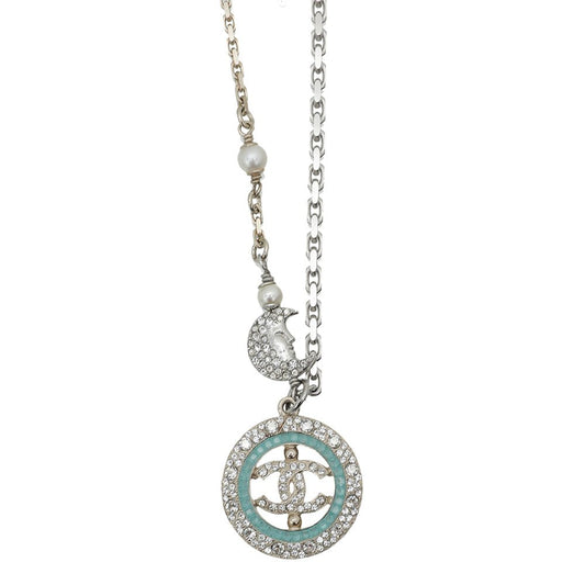 Chanel Bicolor Tone CC Round Moon Chain Chanel Necklace