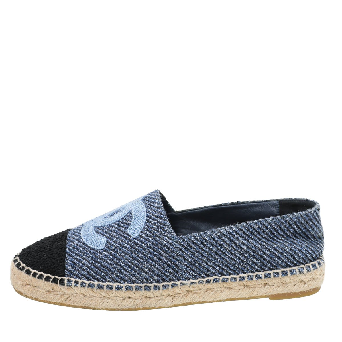 Chanel Bicolor Tweed CC Embroidered Espadrille 39