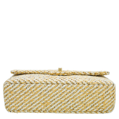 Chanel Bicolor Tweed Lame Mademoiselle Chain Flap Bag