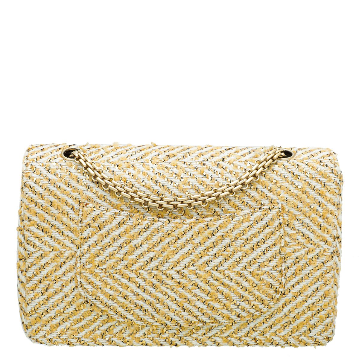 Chanel Bicolor Tweed Lame Mademoiselle Chain Flap Bag