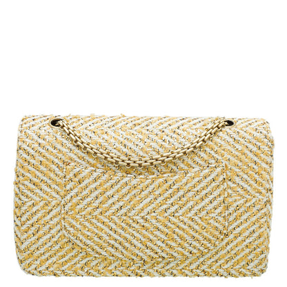 Chanel Bicolor Tweed Lame Mademoiselle Chain Flap Bag