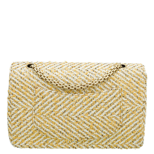 Chanel Bicolor Tweed Lame Mademoiselle Chain Flap Bag