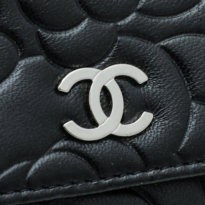 Chanel Black CC Camellia Flower Flap Wallet