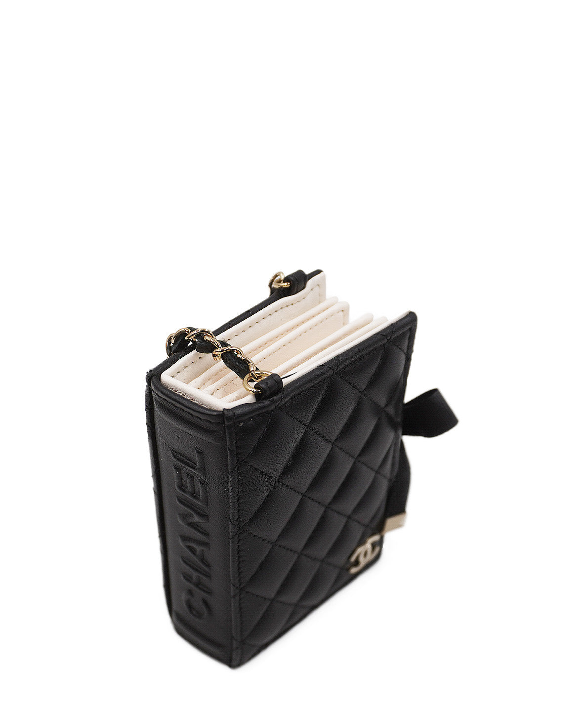 Book Card Holder with Chain Black