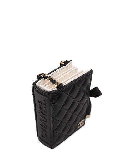 Book Card Holder with Chain Black