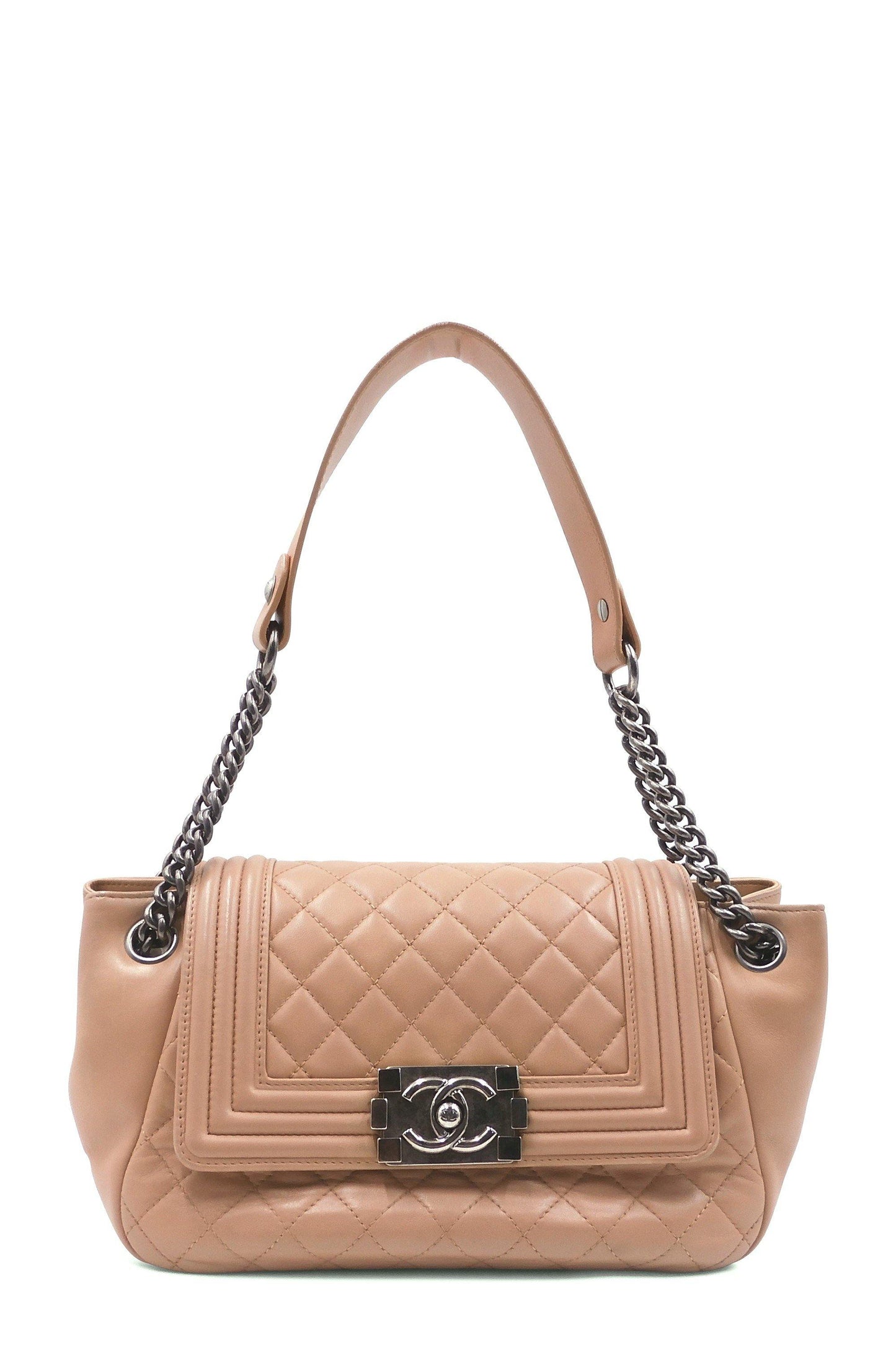 Boy Accordion Flap Bag Beige