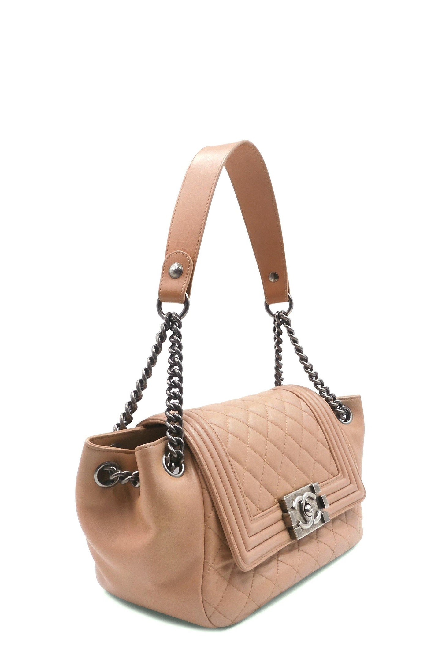 Boy Accordion Flap Bag Beige