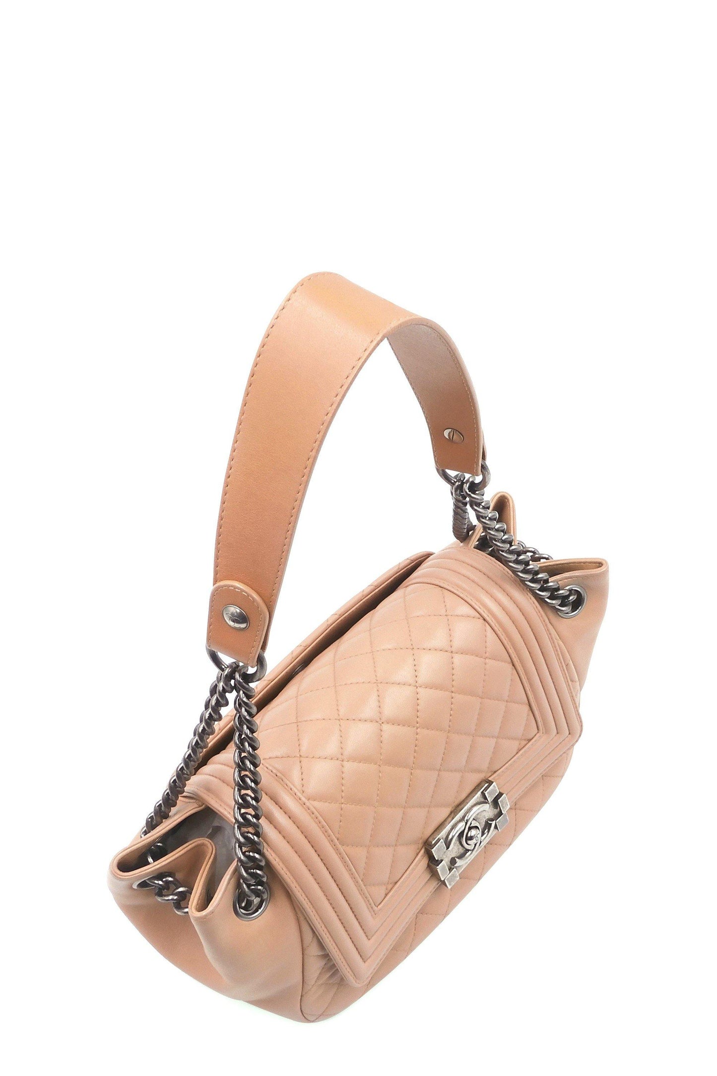 Boy Accordion Flap Bag Beige