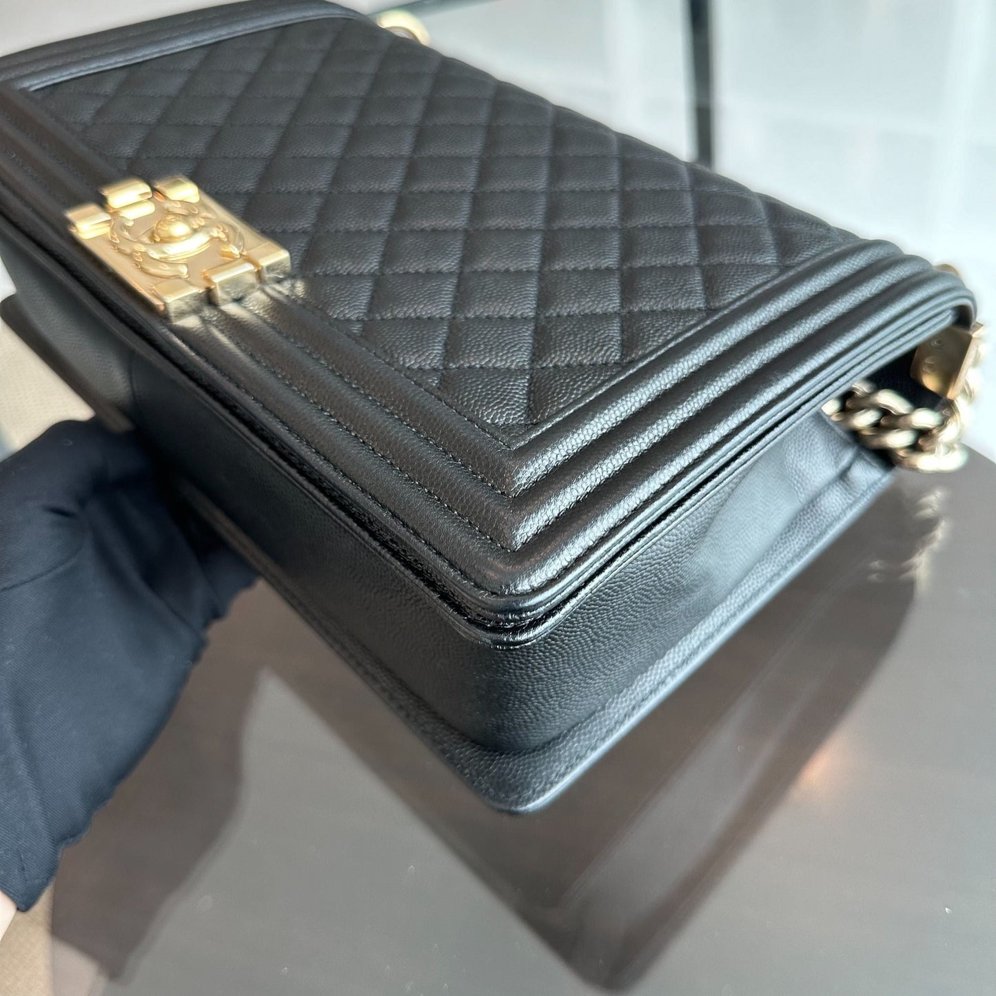 Boy Caviar New Medium 28CM Leboy Black GHW No 23