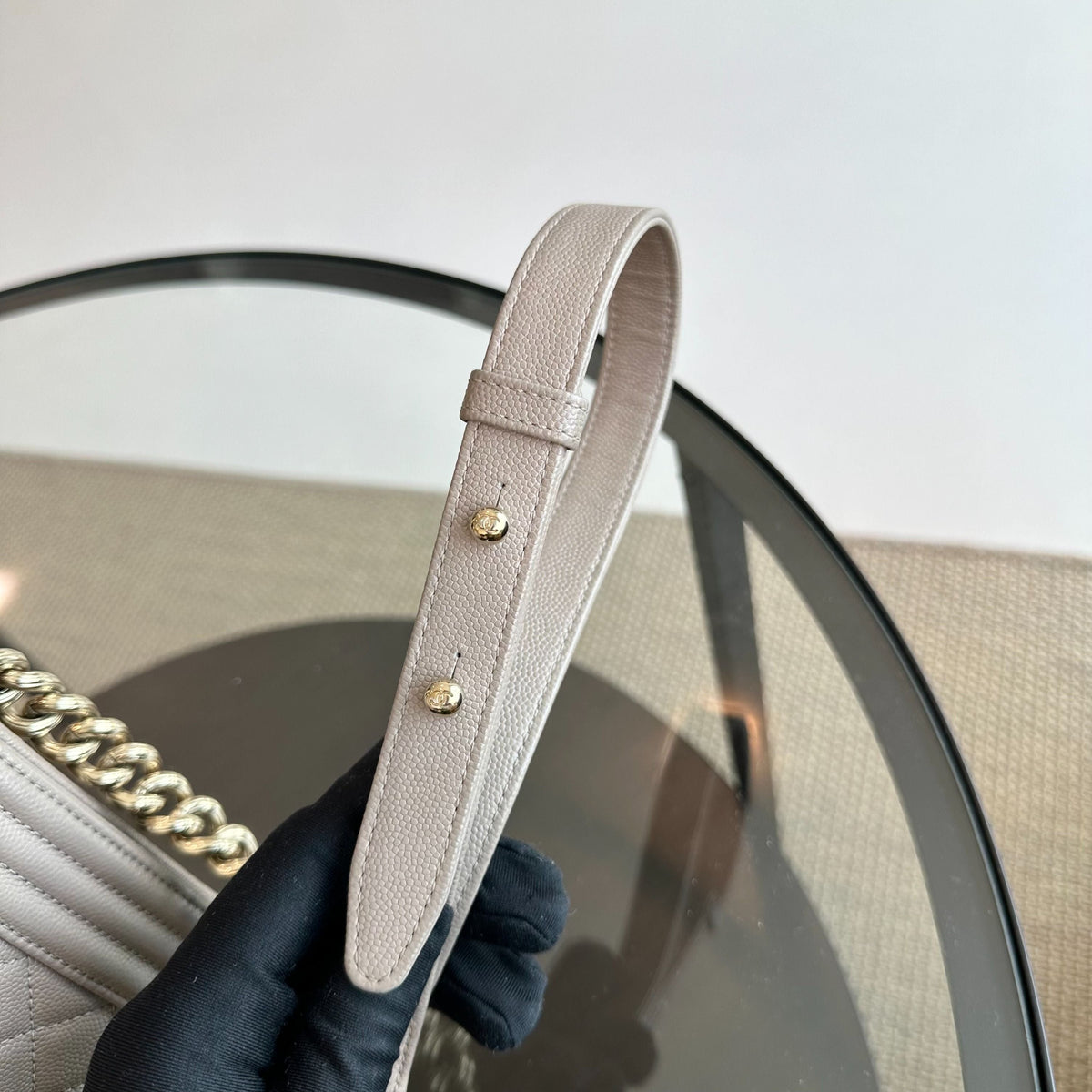 Boy Caviar Old Medium 25CM Leboy Light Grey Beige GHW No 23