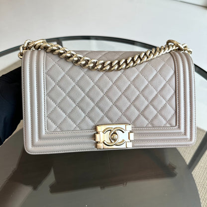 Boy Caviar Old Medium 25CM Leboy Light Grey Beige GHW No 23