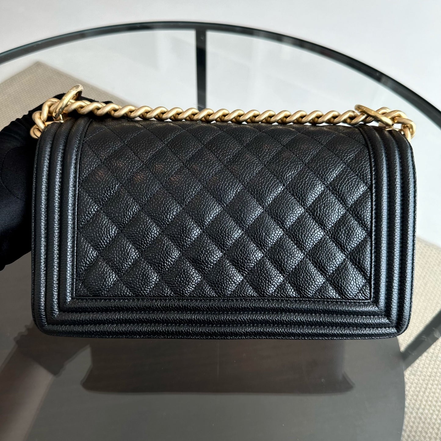 Boy Caviar Old Medium 25CM Quilted Black Leboy GHW No 23