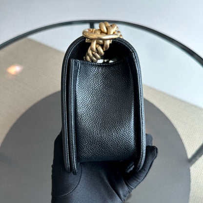 Boy Caviar Old Medium 25CM Quilted Black Leboy GHW No 23
