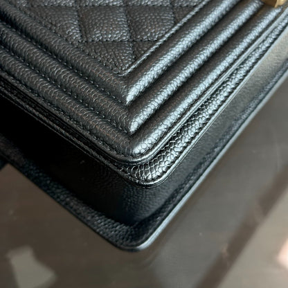 Boy Caviar Old Medium 25CM Quilted Black Leboy GHW No 23