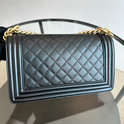 Boy Caviar Old Medium 25CM Quilted Leboy Black GHW No 26