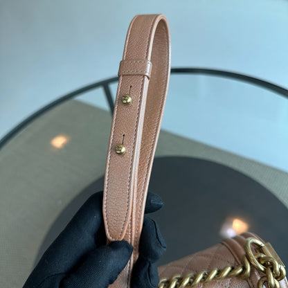 Boy Grained Calfskin Old Medium 25CM Leboy Iridescent Pink GHW No 20