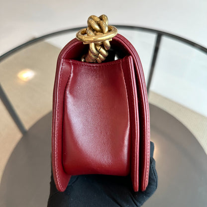 Boy Lambskin Old Medium 25CM Burgundy GHW No 21