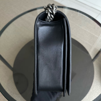 Boy Large 30CM Quilted Lambskin Black RSHW No 16