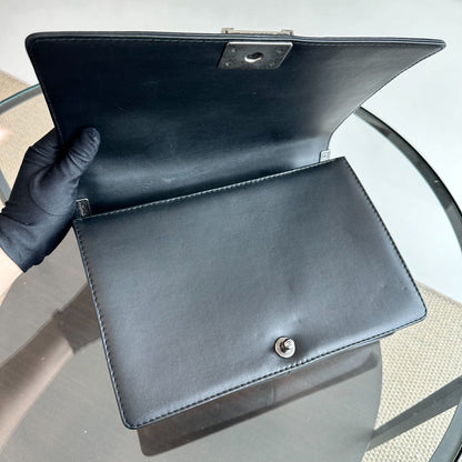 Boy Large Lambskin 30cm Quilted Leboy Black RSHW No 18