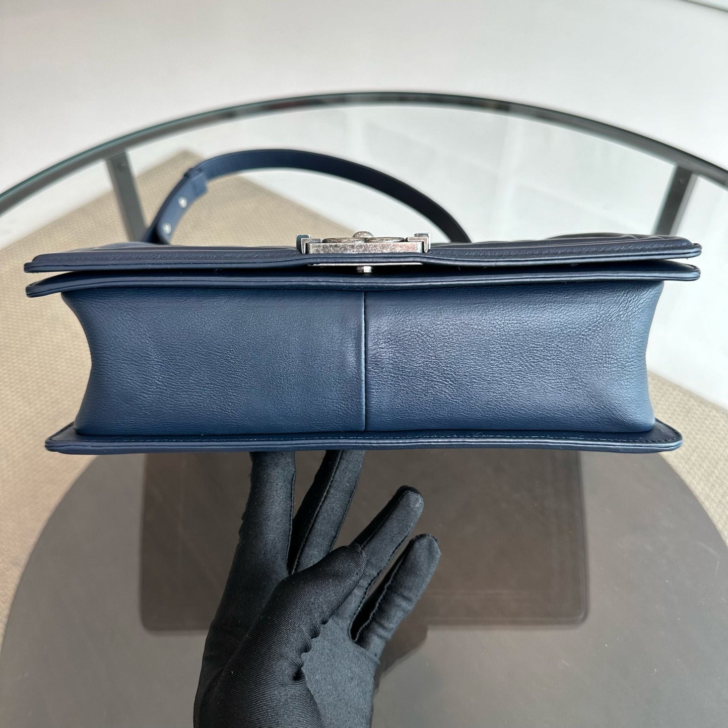 Boy New Medium 28CM Calfskin Leboy Dark Blue No 18