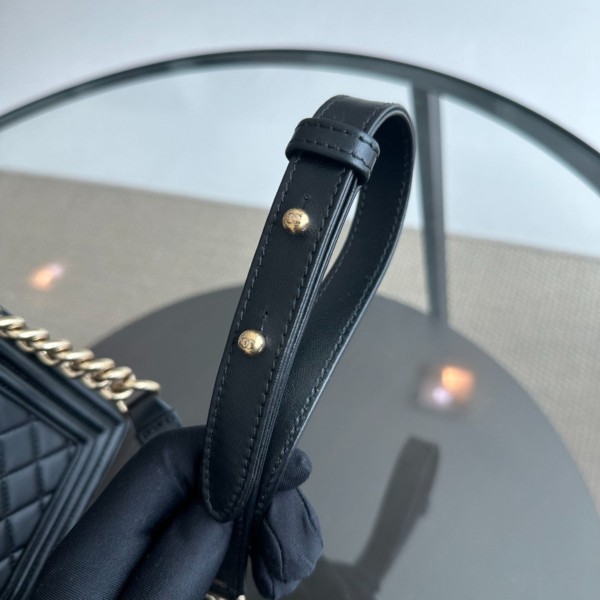 Boy New Medium 28CM Lambskin Black LGHW No 21