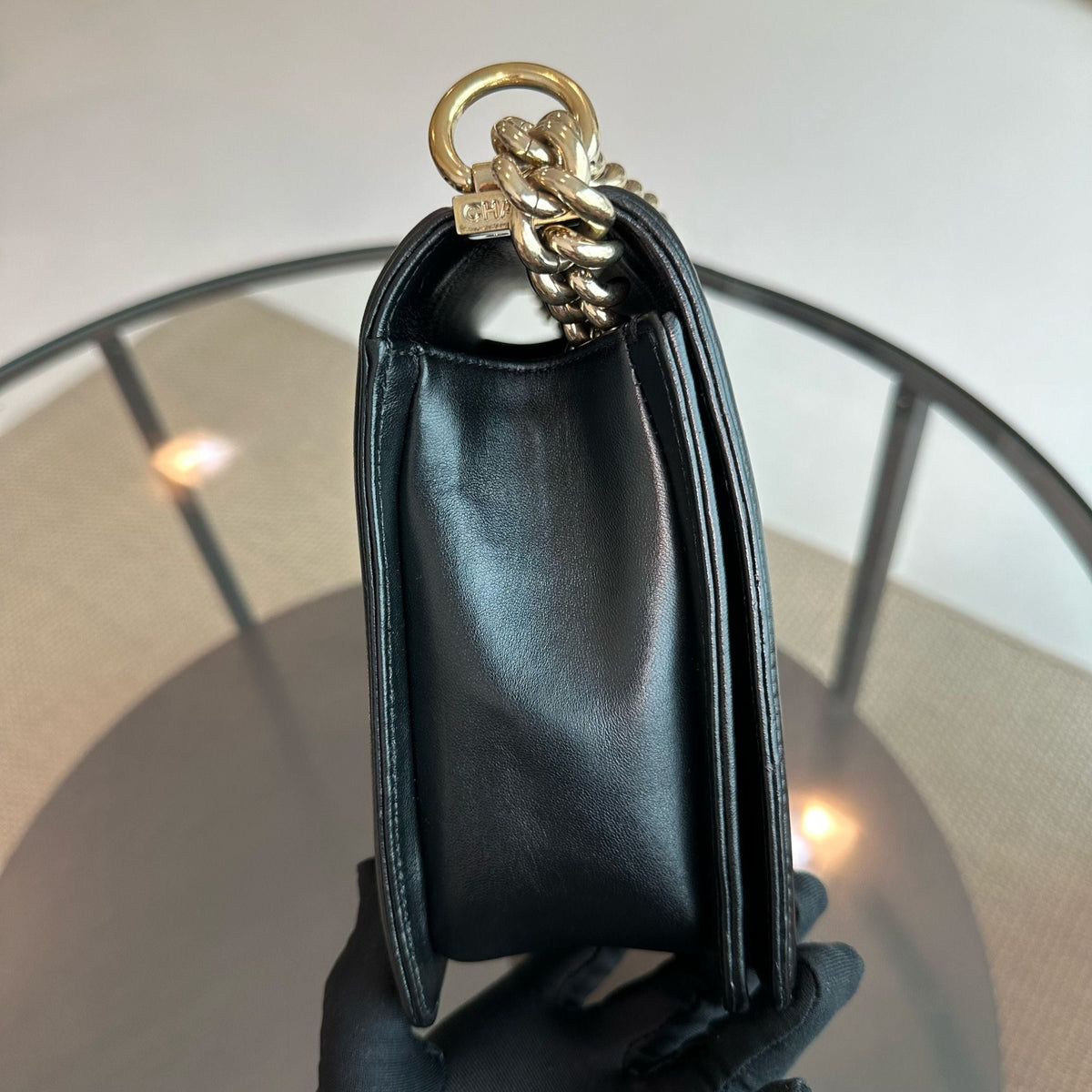 Boy New Medium 28CM Lambskin Black LGHW No 21