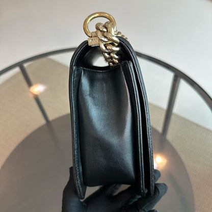 Boy New Medium 28CM Lambskin Black LGHW No 21