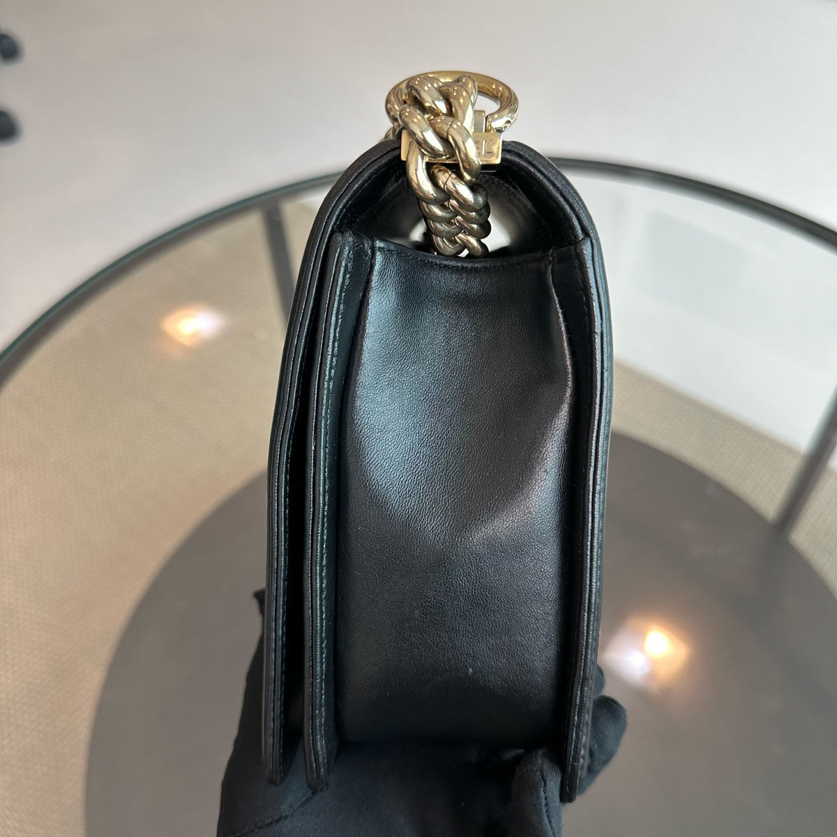 Boy New Medium 28CM Lambskin Black LGHW No 21