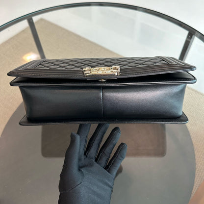 Boy New Medium 28CM Lambskin Black LGHW No 21
