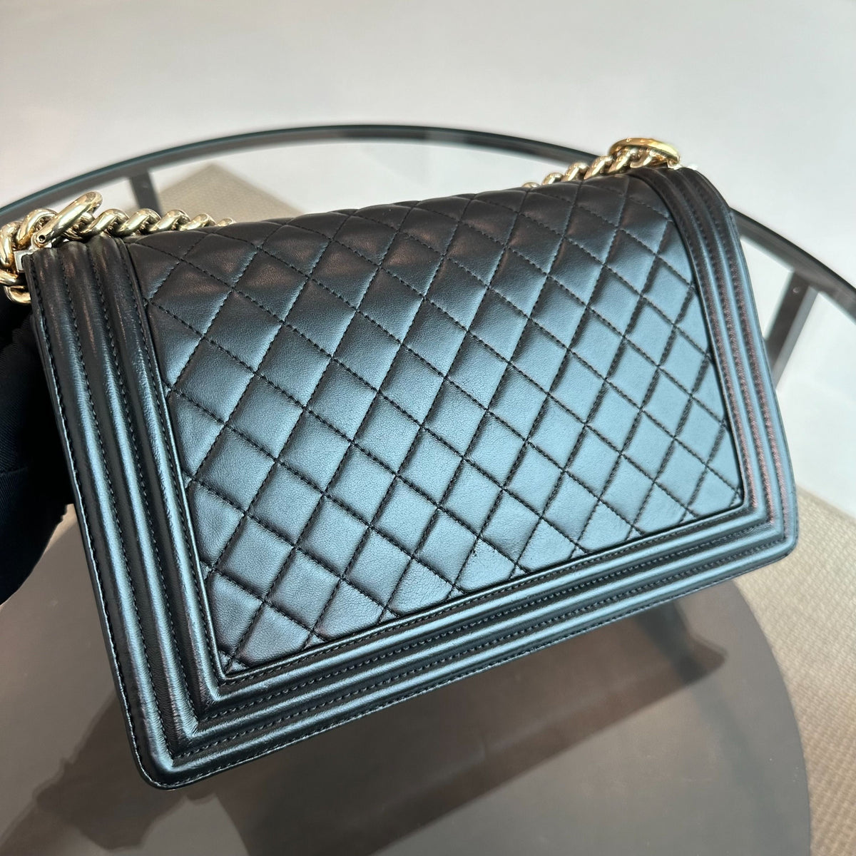 Boy New Medium 28CM Lambskin Black LGHW No 21