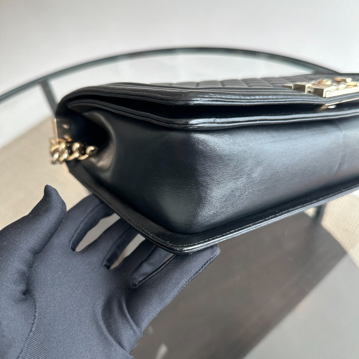Boy New Medium 28CM Lambskin Black LGHW No 21