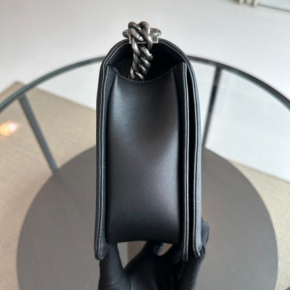 Boy New Medium 28CM Lambskin Black RSHW No 18