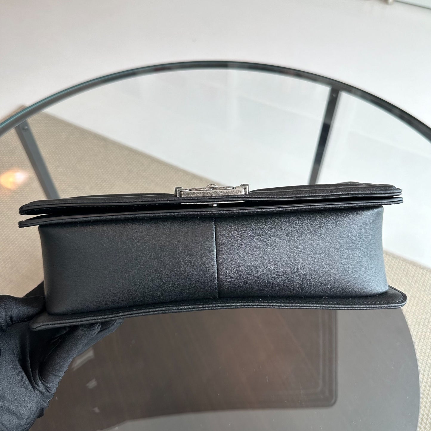 Boy New Medium 28CM Lambskin Black RSHW No 18