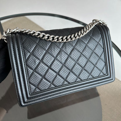 Boy New Medium 28CM Lambskin Leboy Black SHW No 19