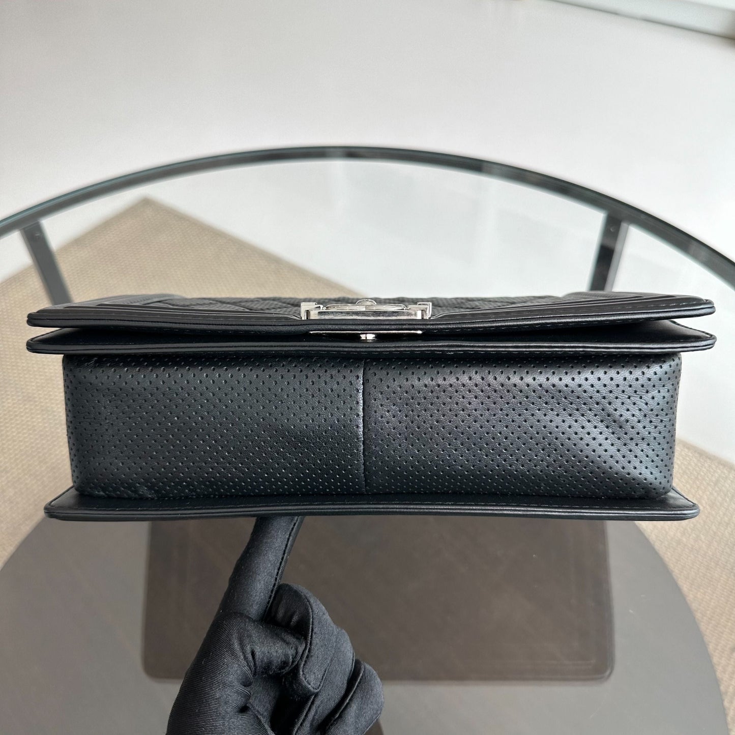 Boy New Medium 28CM Lambskin Leboy Black SHW No 19