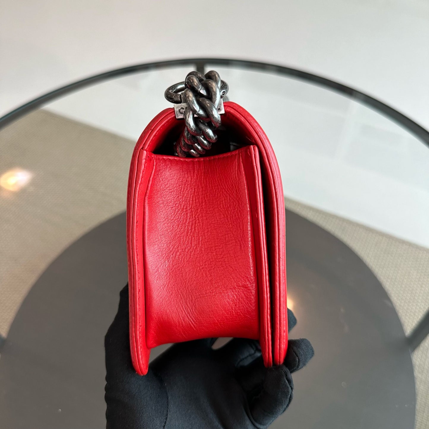 Boy Old Medium 25cm Calfskin Red RSHW No 1