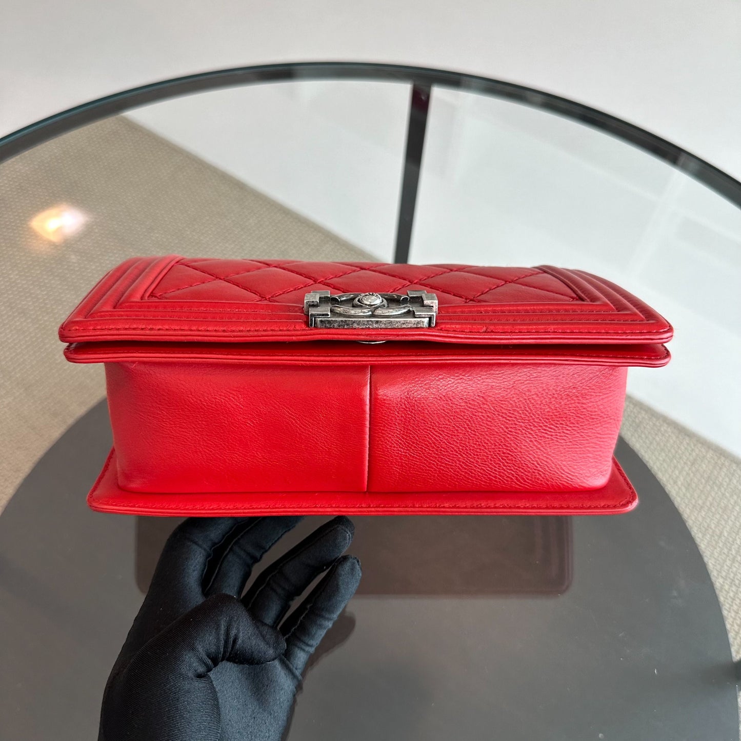 Boy Old Medium 25cm Calfskin Red RSHW No 1