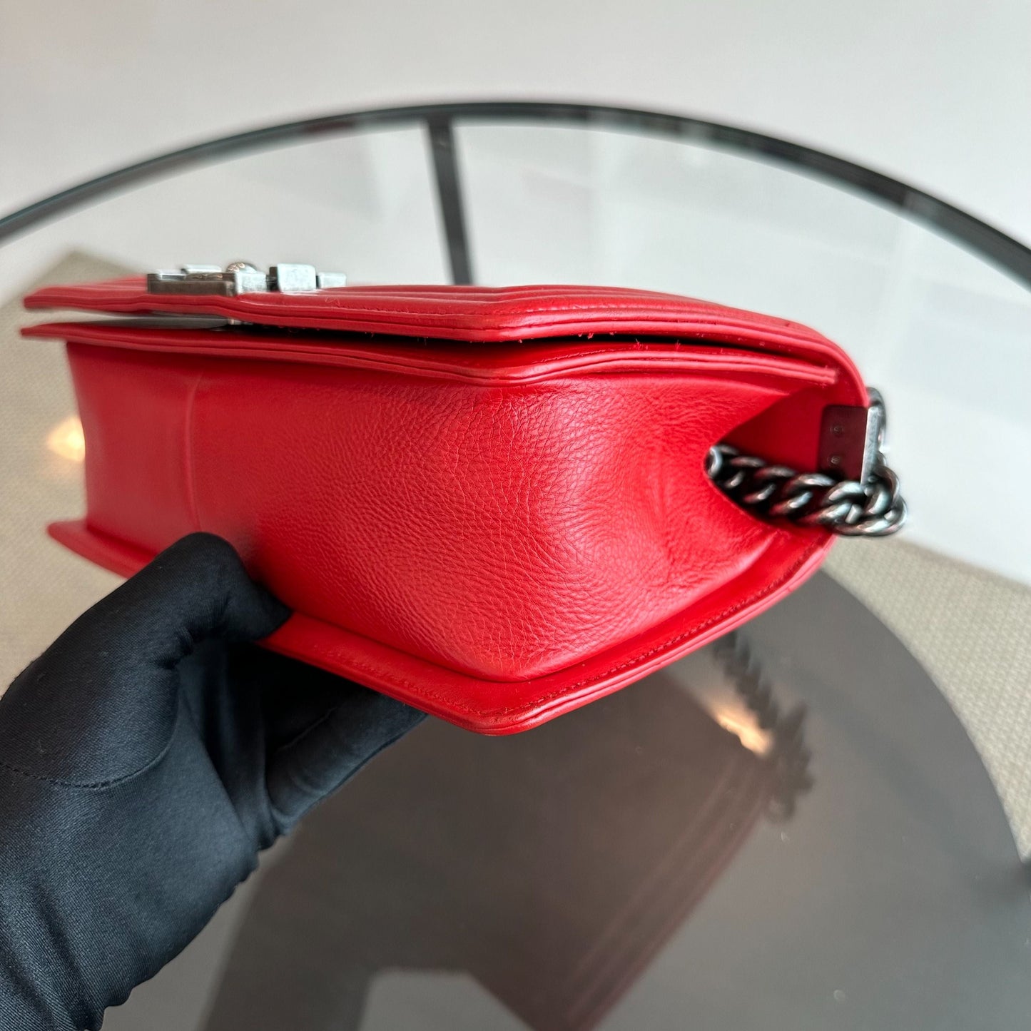 Boy Old Medium 25cm Calfskin Red RSHW No 1