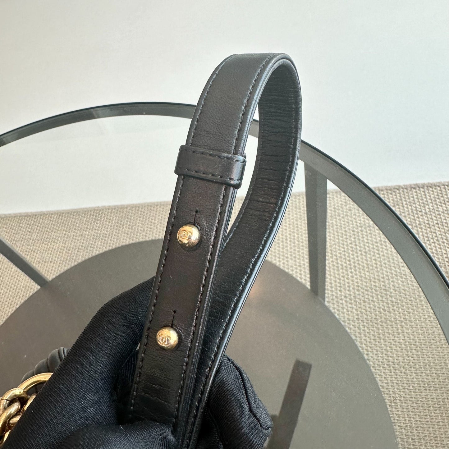 Boy Old Medium 25CM Lambskin Leboy Black GHW No 19