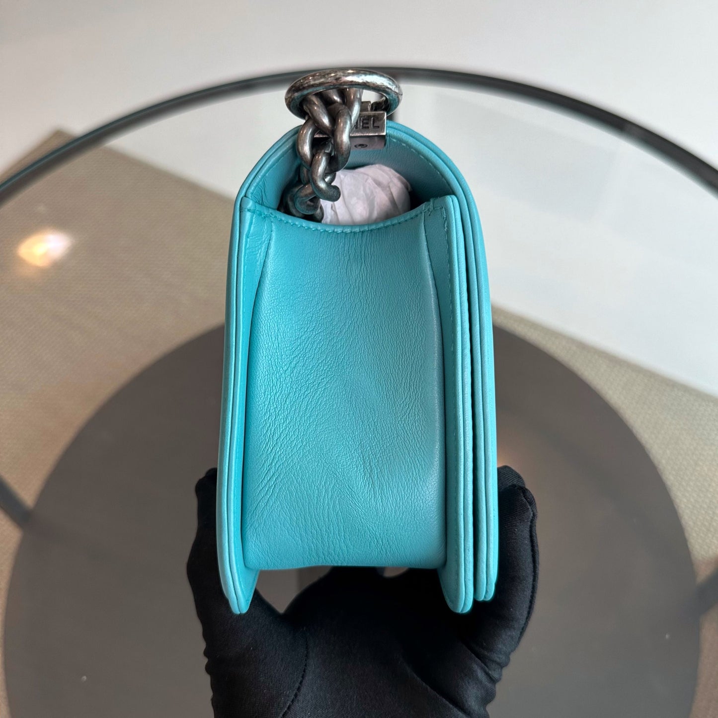 Boy Old Medium 25cm Lambskin Tiffany Baby Blue No 19