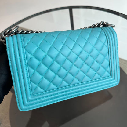 Boy Old Medium 25cm Lambskin Tiffany Baby Blue No 19