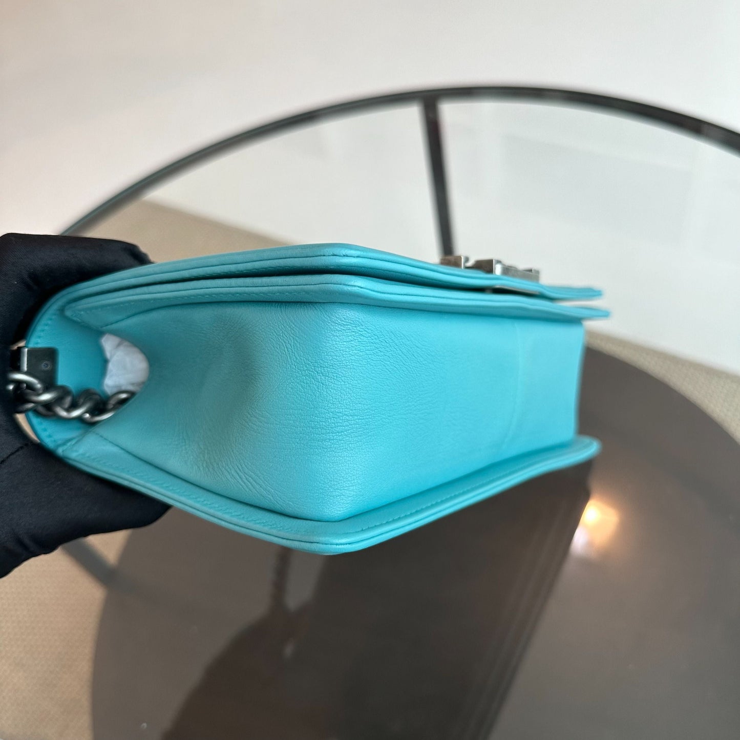 Boy Old Medium 25cm Lambskin Tiffany Baby Blue No 19