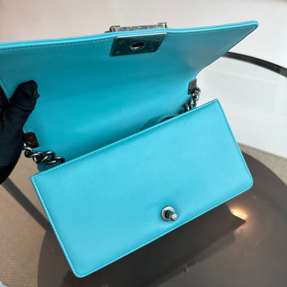 Boy Old Medium 25cm Lambskin Tiffany Baby Blue No 19
